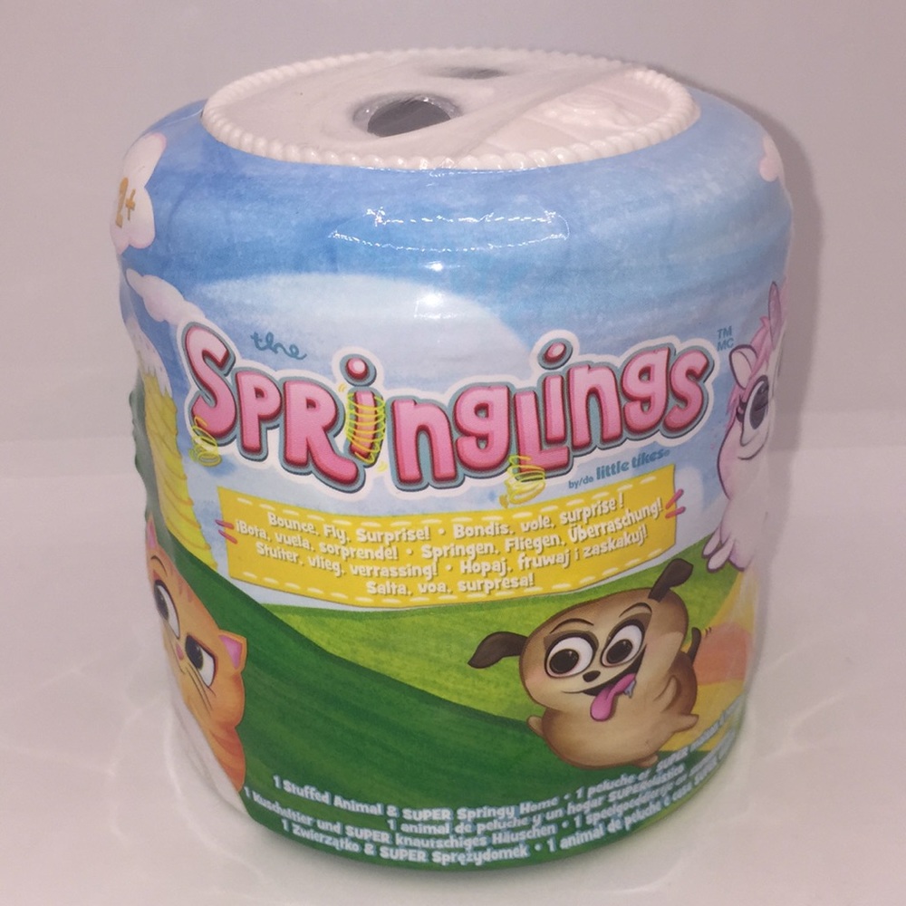 Little Tikes Springlings Surprise Plush Toy White Eyes Silver & Black New Sealed